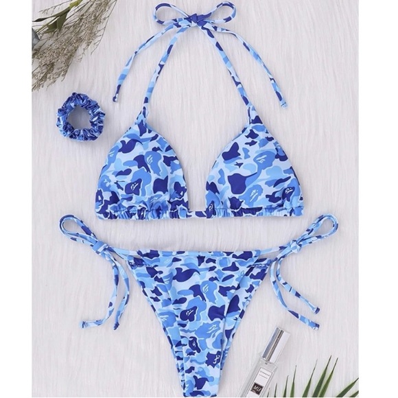 Bissommer Camo Pattern Triangle String Bikini - Picture 3 of 7